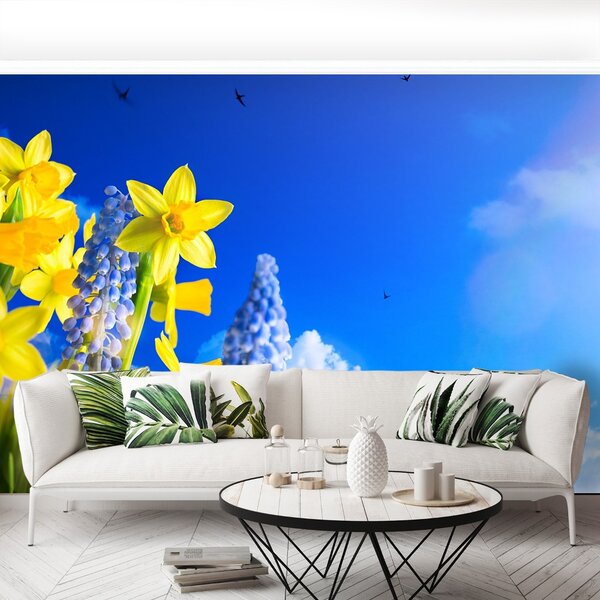 Carta da parati Daffodil blu 104x70 cm
