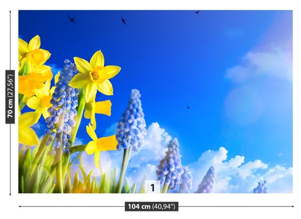 Carta da parati Daffodil blu 104x70 cm