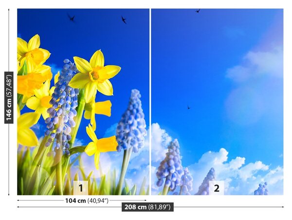 Carta da parati Daffodil blu 104x70 cm
