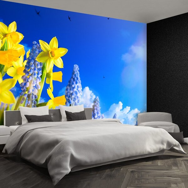 Carta da parati Daffodil blu 104x70 cm