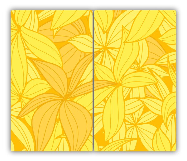 Tagliere in vetro Sfondo di fiori gialli 60x52 cm