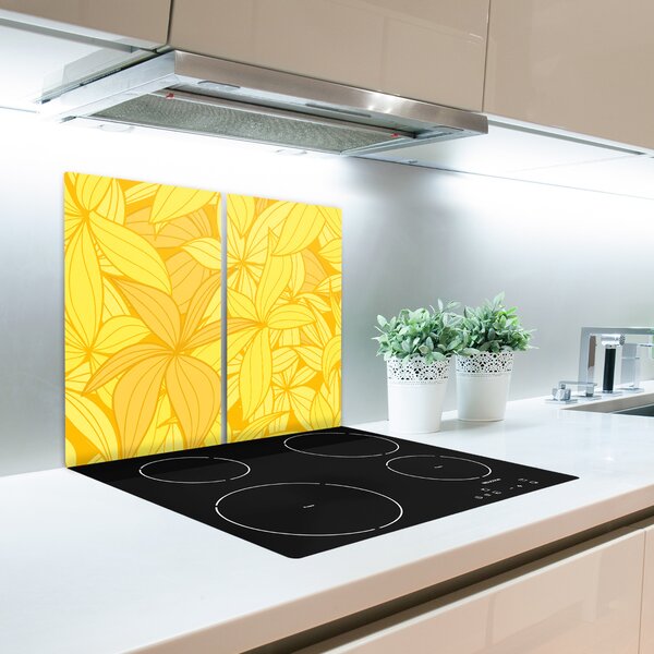 Tagliere in vetro Sfondo di fiori gialli 60x52 cm