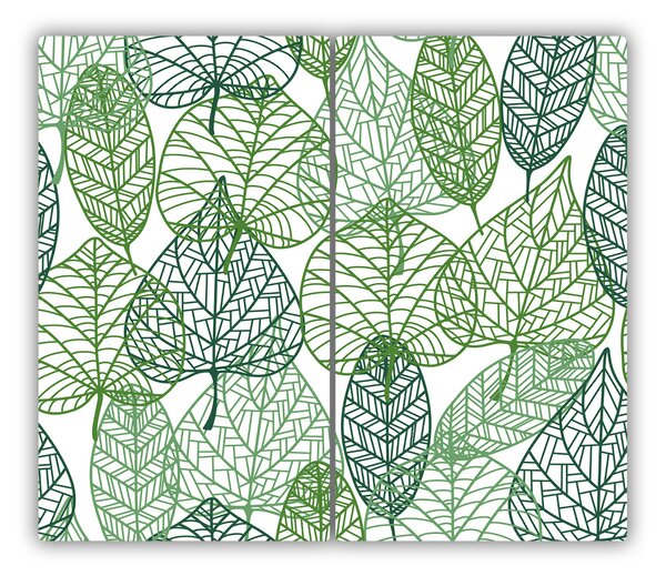 Tagliere in vetro Modello di foglie verdi 60x52 cm