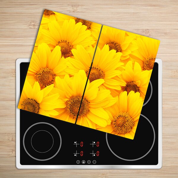 Tagliere in vetro Girasoli 60x52 cm