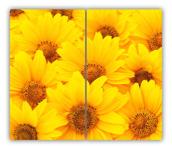 Tagliere in vetro Girasoli 60x52 cm