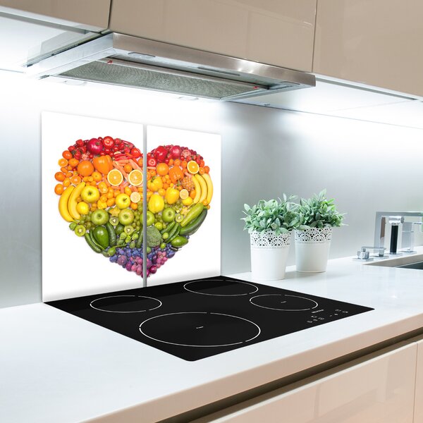 Tagliere in vetro Cuore vegetale 60x52 cm