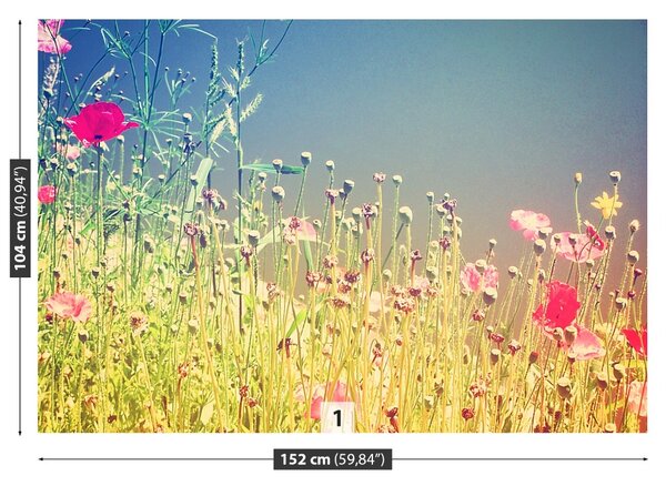 Carta da parati Fiori vintage 104x70 cm