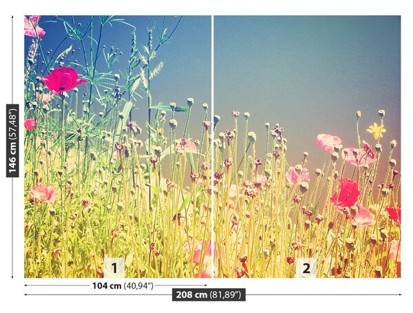 Carta da parati Fiori vintage 104x70 cm