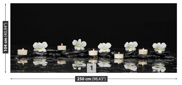 Carta da parati Candele orchidee 104x70 cm