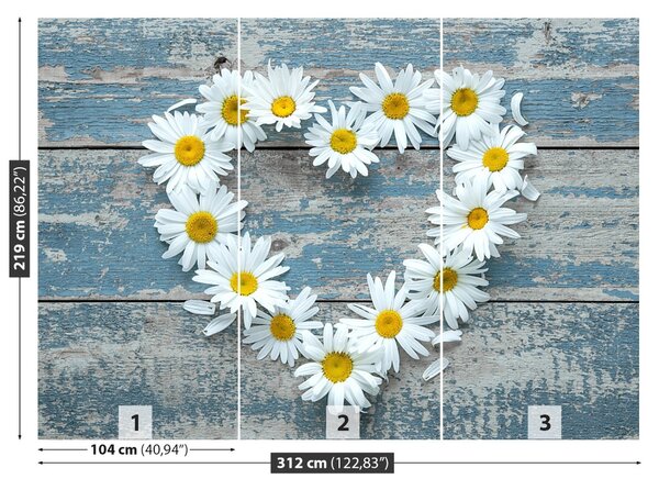 Carta da parati Cuore di camomilla 104x70 cm