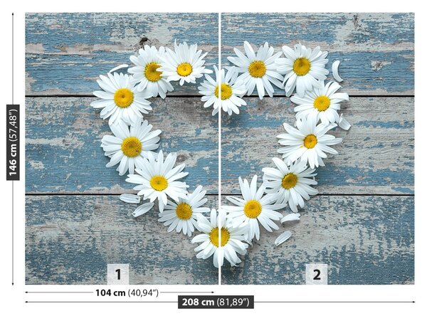 Carta da parati Cuore di camomilla 104x70 cm
