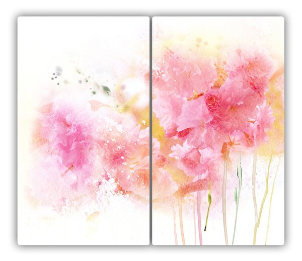 Tagliere in vetro Fiori 60x52 cm
