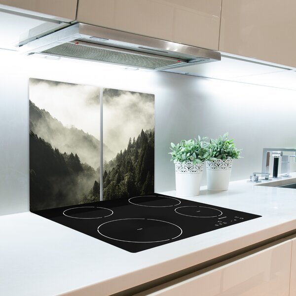 Tagliere in vetro temperato Nebbia sulla foresta 60x52 cm