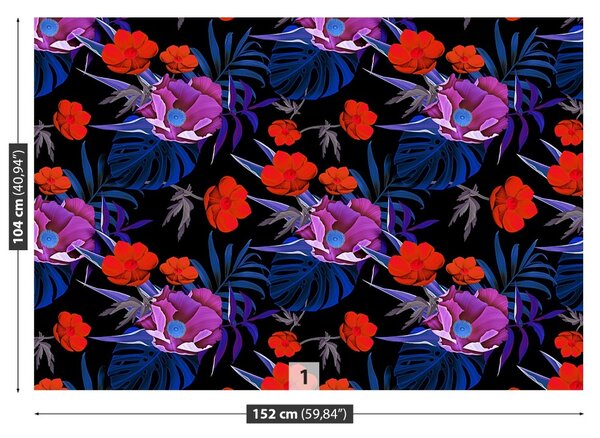 Carta da parati Fiori tropicali 104x70 cm