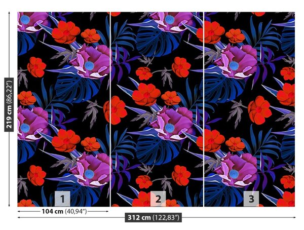 Carta da parati Fiori tropicali 104x70 cm