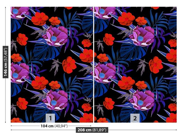 Carta da parati Fiori tropicali 104x70 cm