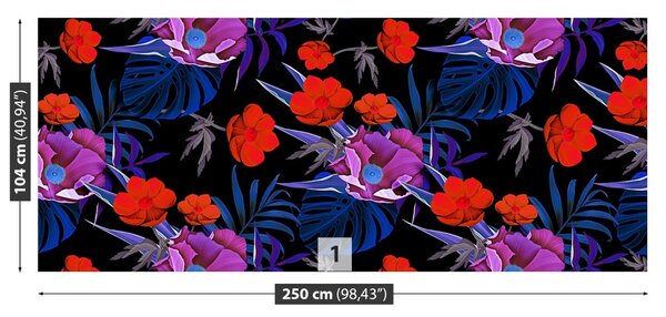 Carta da parati Fiori tropicali 104x70 cm