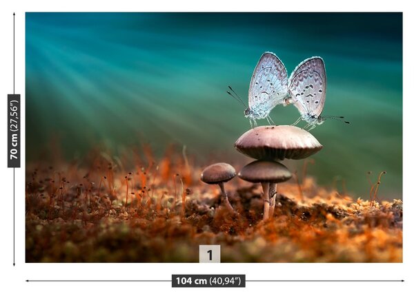 Carta da parati Farfalle funghi 104x70 cm