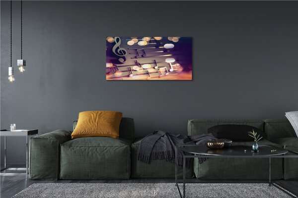 Quadro su tela Note nere 100x50 cm