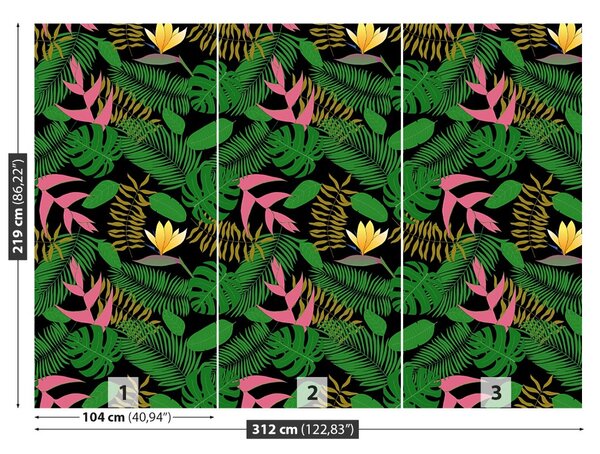 Carta da parati Foglie tropicali 104x70 cm