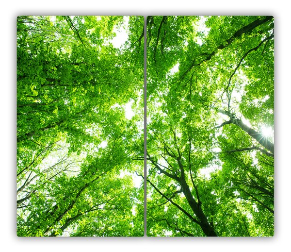 Tagliere in vetro temperato Foresta verde 60x52 cm