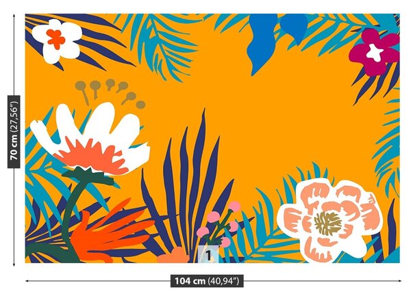 Carta da parati Illustrazione fiorita 104x70 cm