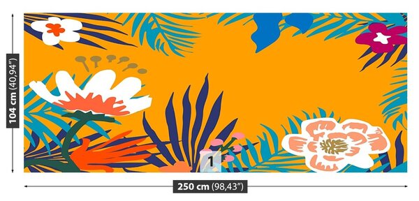Carta da parati Illustrazione fiorita 104x70 cm