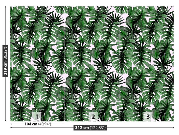 Carta da parati Foglie tropicali 104x70 cm