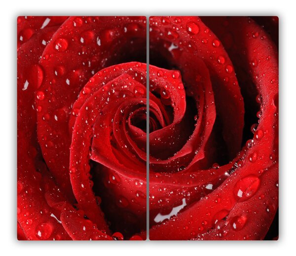 Tagliere in vetro Gocce di rose 60x52 cm