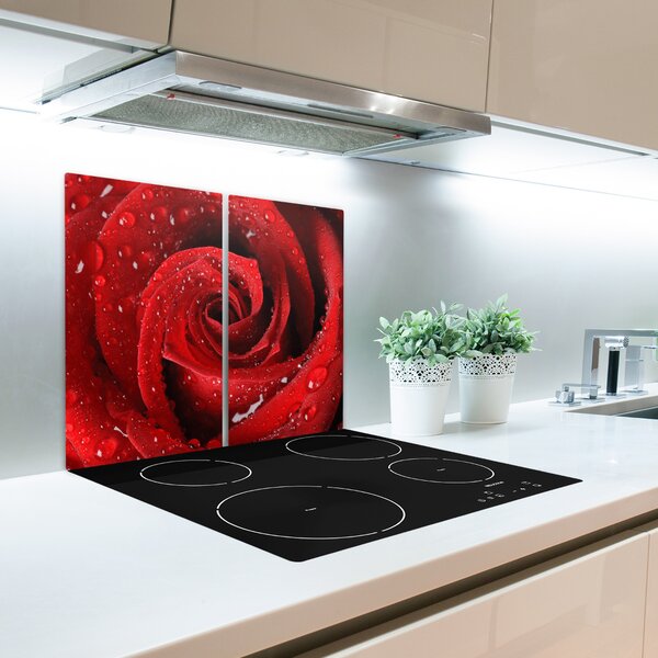 Tagliere in vetro Gocce di rose 60x52 cm