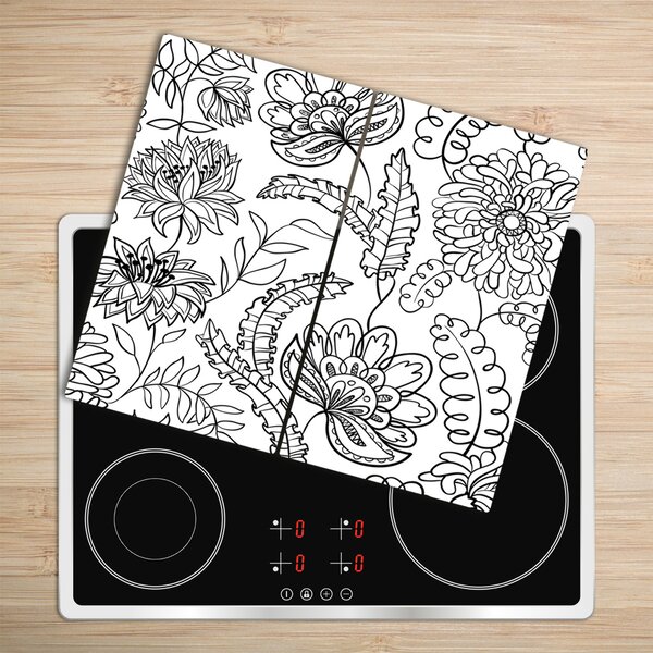 Tagliere in vetro temperato Pattern floreale 60x52 cm
