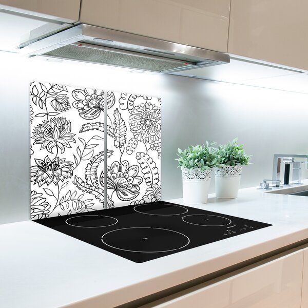 Tagliere in vetro temperato Pattern floreale 60x52 cm