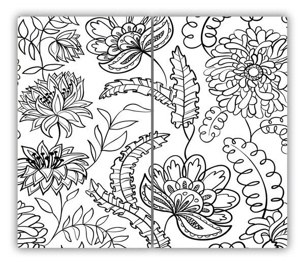 Tagliere in vetro temperato Pattern floreale 60x52 cm