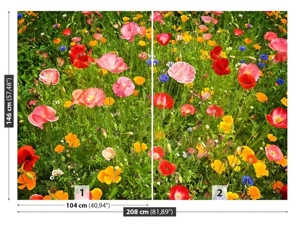 Carta da parati Prato di fiori 104x70 cm