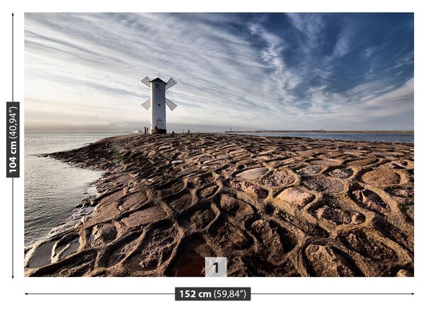 Carta da parati Lighthouse Windmill 104x70 cm