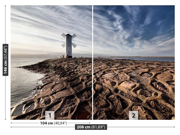 Carta da parati Lighthouse Windmill 104x70 cm