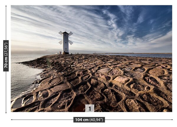 Carta da parati Lighthouse Windmill 104x70 cm