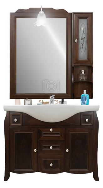 MOBILI 2G - MOBILE BAGNO CLASSICO LEGNO SAGOMATO NOCE L.105 P.50