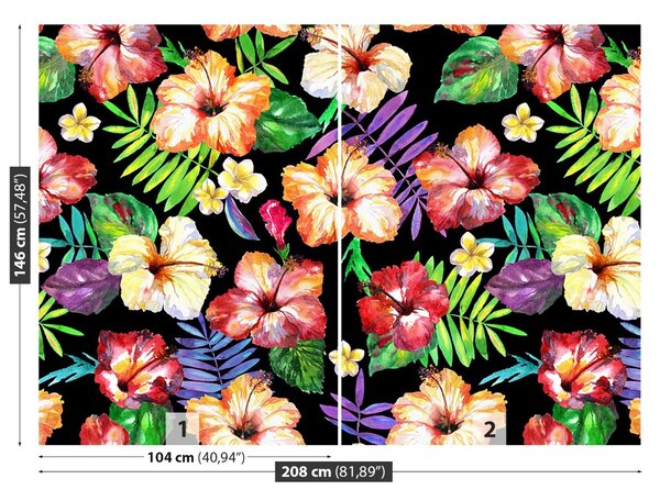 Carta da parati Fiori di ibisco 104x70 cm