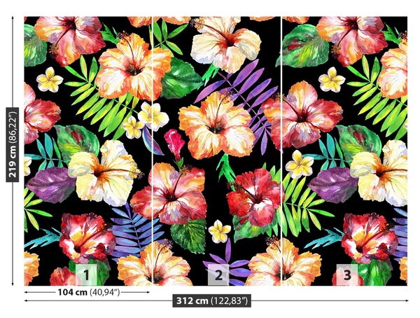 Carta da parati Fiori di ibisco 104x70 cm