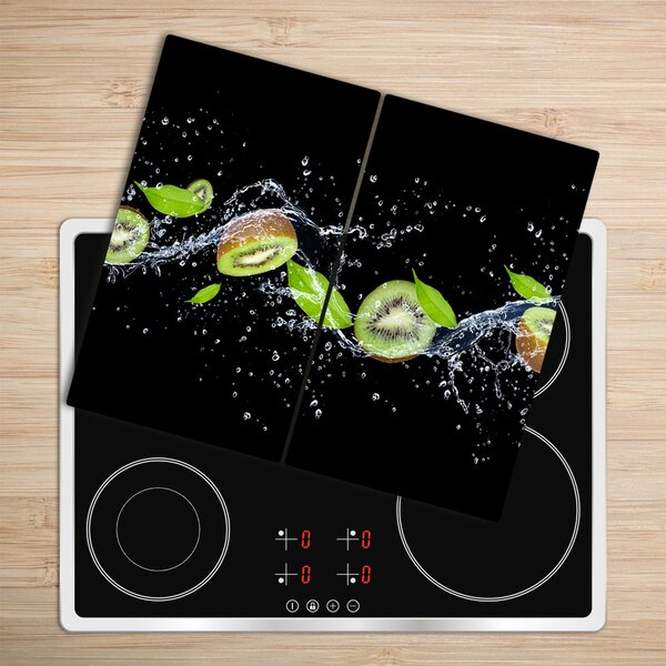 Tagliere in vetro Kiwi e acqua 60x52 cm