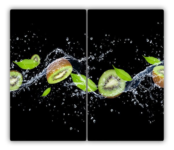 Tagliere in vetro Kiwi e acqua 60x52 cm
