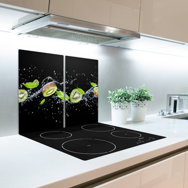 Tagliere in vetro Kiwi e acqua 60x52 cm