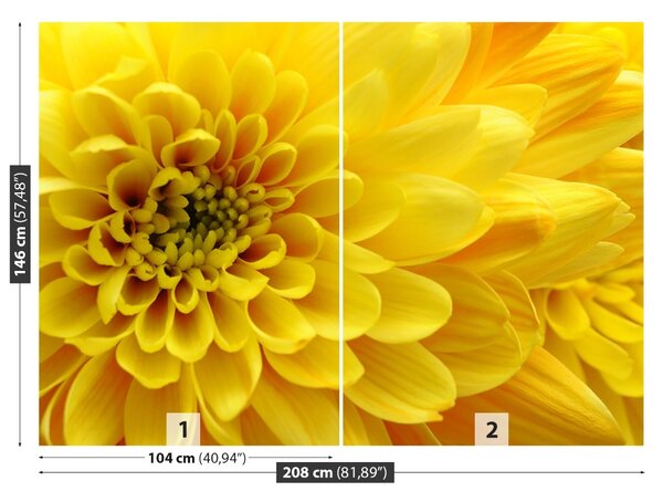 Carta da parati Fiore giallo 104x70 cm