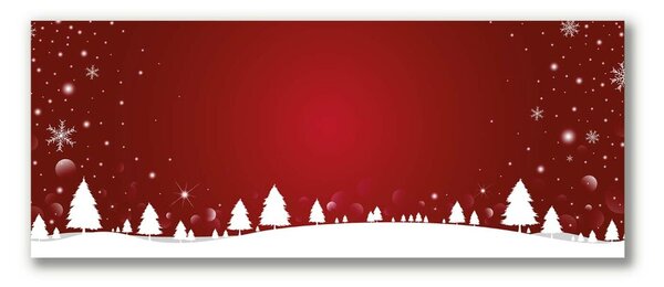 Quadro su tela Albero di Natale Fiocchi di neve festivi 100x50 cm