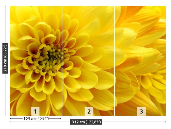 Carta da parati Fiore giallo 104x70 cm