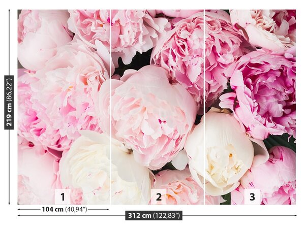 Carta da parati Peonie rosa 104x70 cm