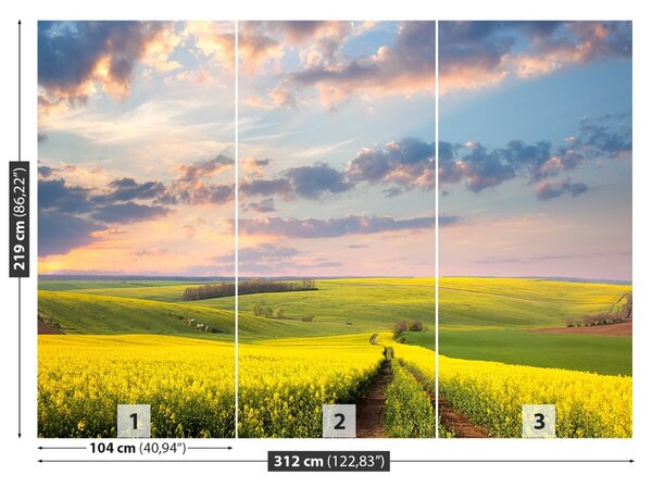 Carta da parati Campi fioriti 104x70 cm
