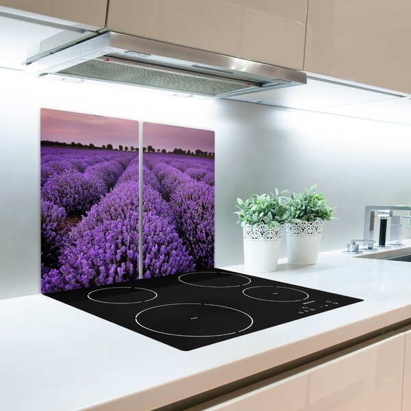Tagliere in vetro Campo di lavanda 60x52 cm