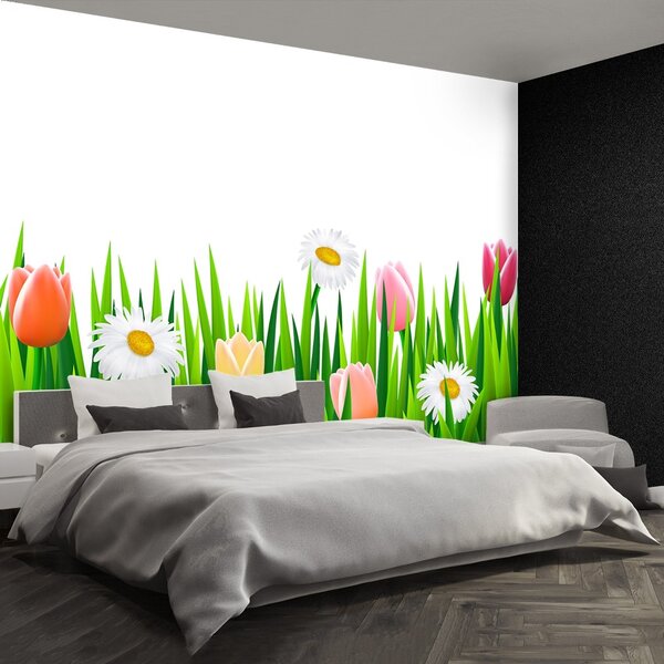Carta da parati Tulips erba 104x70 cm